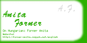 anita forner business card